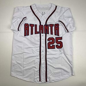 Autographed/Signed Andruw Jones Atlanta White Baseball Jersey JSA COA