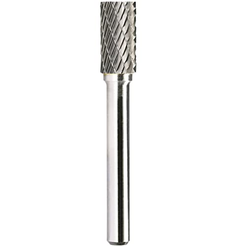 SA-3 Tungsten Carbide Burr Rotary File Cylindrical Shape Double Cut for Die Grinder Drill Bits 1/4'' Inch Diameter of Shank and 3/8'' Inch Diameter of Cutter 3/4'' Inch Cutter Length