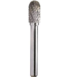 sc-3 tungsten carbide burr rotary file cylindrical ball nose end shape double cut for die grinder drill bits 1/4'' inch diameter of shank and 3/8'' inch diameter of cutter 3/4'' inch cutter length
