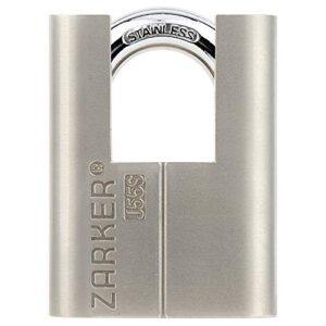 zarker j55s keyed padlock-stainless steel shackle, 1-pack