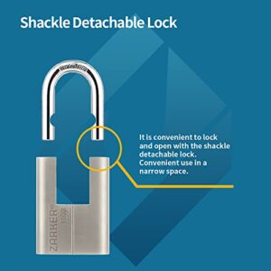 Zarker J55S keyed Padlock-Stainless Steel Shackle, 1-Pack