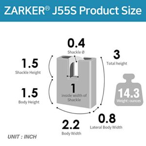 Zarker J55S keyed Padlock-Stainless Steel Shackle, 1-Pack