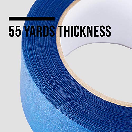 Lichamp 6-Piece Blue Painters Tape 2 inches Wide, Blue Masking Tape Painter's Bulk Multi Pack, 1.95 inch x 55 Yards x 6 Rolls (330 Total Yards)