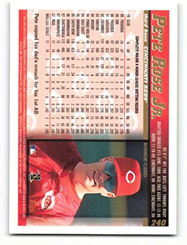 1998 Topps #240 Pete Rose Jr. NM-MT Cincinnati Reds Baseball