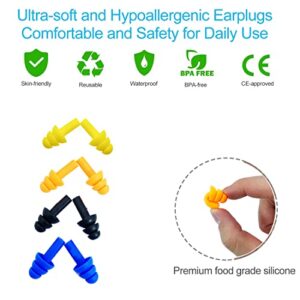 Ear Plugs for Sleeping,16 Pairs Noise Canceling Soft Reusable Silicone Earplugs Waterproof Noise Reduction Earplugs for Concert,Swimming,Study,Loud Noise,Snoring