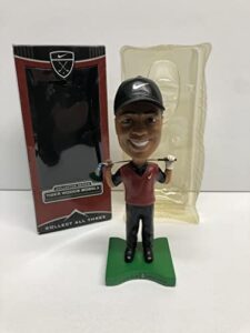 tiger woods wearing classic red shirt nike collector series limited edition premium bobblehead bobble holding golf club