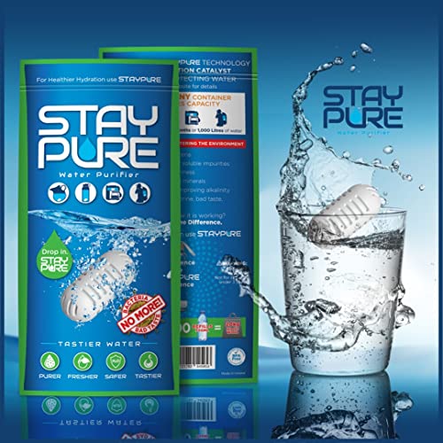 StayPure Water Filter- 250 Gallon Portable Water Filter, Perfect for Travel, Camping, Water Bottle, Pitcher - Alkaline Water Filter - Long-Life (6 months)