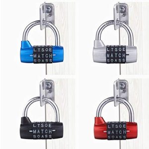 Padlock 5 Letter Word Lock,5 Digit Combination Lock,Gym Locker Lock,Safety Padlock for School Gym Locker,Sports Locker,Fence,Toolbox,Hasp Cabinet Storage (Blue)