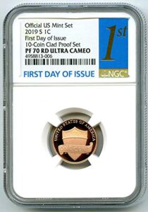 2019 s us mint lincoln union shield official proof first day of issue penny cent pf70 rd ucam ngc