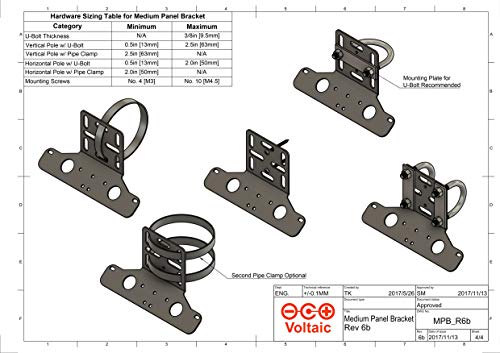 Voltaic Systems - Solar Panel Mounting Bracket (Medium) | Compatible with 3.5W - 10W Voltaic Solar Panels