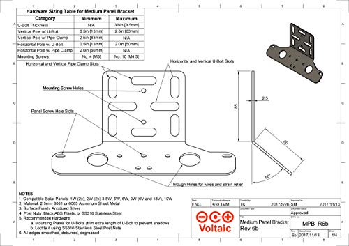 Voltaic Systems - Solar Panel Mounting Bracket (Medium) | Compatible with 3.5W - 10W Voltaic Solar Panels