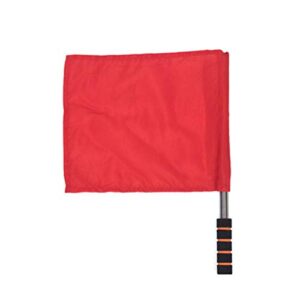 BESPORTBLE 4 pcs Hand Signal Flags Stainless Steel Pole Match Solid Color Command Flag Referee Flag for Football Track and Field (Red)