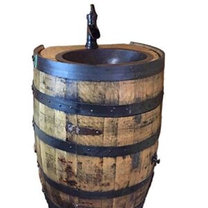 whiskey barrel vanity with flat back