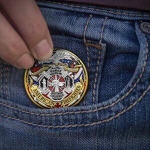 American Firefighter First in Last Out Challenge Coin