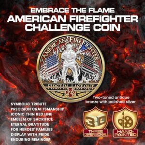 American Firefighter First in Last Out Challenge Coin