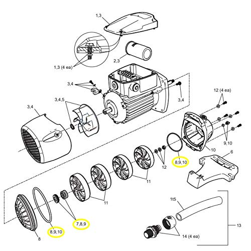 Tiki Island Pool Express Compatible with PB4SQ Polaris Booster Pool Pump 2017–Current Oring Shaft Seal Kit R0734300