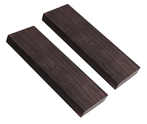 Tzong 2Pcs Black Ebony Lumber Wood Timber Handle Plate for Music Instruments DIY Tools 3/8"x1.5"x5"