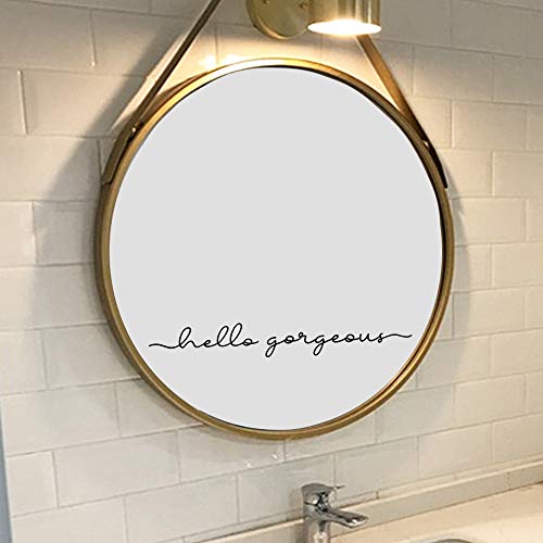 ZLKAPT Hello Gorgeous Inspirational Quotes Mirror Decal 18"x2.4" Vinyl Decal