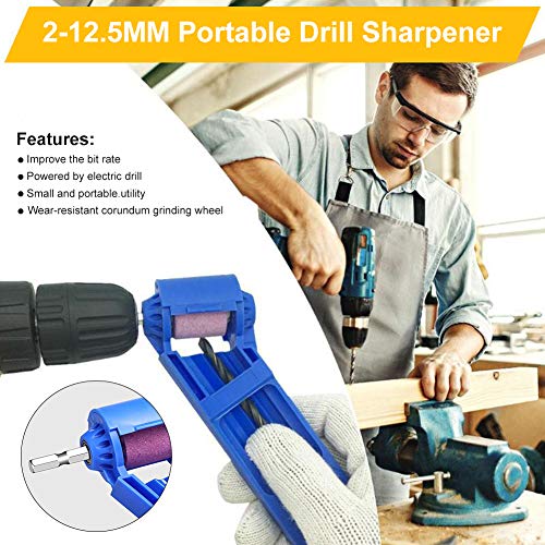 Drill Grinder Grinding Tool for Drill Polishing Wheel Drill Bit Sharp Sharpener Diamond Hand Drill Sharpening Tool Portable Drill Powered Tool 2pcs (2, Blue &Orange）