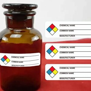 SDS Stickers/MSDS Stickers for Chemical Safty Data 1 X 3 Inches - Chemical Identifying and Labeling Sticker Decals - 250 HIMG Write-in Labels