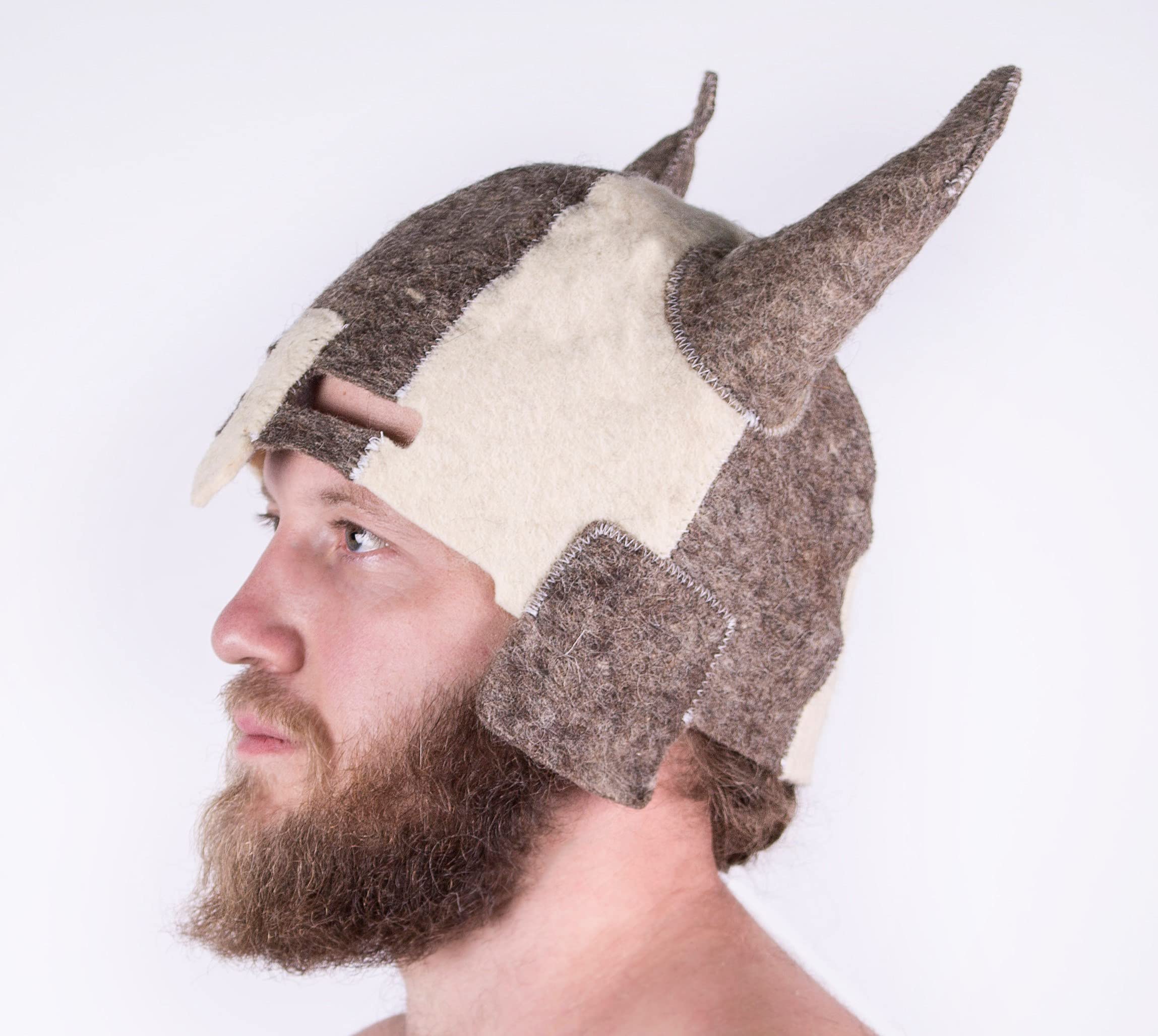 SHSH trade group Wool Banya Hat for Men Knight - Viking Sauna Hat Felt - Russian Wool Banya Hat Sauna Hats