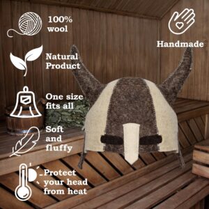 SHSH trade group Wool Banya Hat for Men Knight - Viking Sauna Hat Felt - Russian Wool Banya Hat Sauna Hats