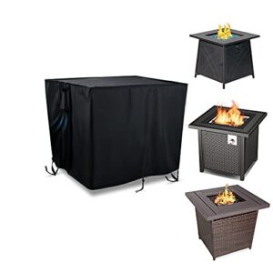 theelves fire pit cover,28 inch patio fire pit covers square gas firepit table cover for outdoor propane fire pit - 28x28x25inch