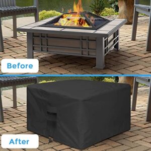 TheElves Fire Pit Cover,28 Inch Patio Fire Pit Covers Square Gas Firepit Table Cover for Outdoor Propane Fire Pit - 28x28x25inch