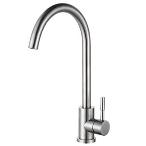 fojohsen kitchen faucet stainless steel 360 degree swivel single handle one hole,kitchen sink faucet (brushed nickel)