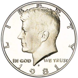 1981 S Type 1 Proof Kennedy Half Dollar Choice Uncirculated US Mint