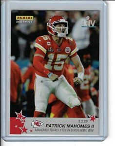 2019 panini america instant football #185 patrick mahomes ii kansas city chiefs super bowl liv totals 3 tds in win 2.2.20 1 of 480 produced