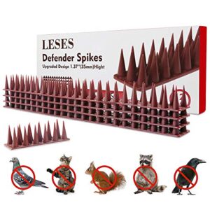 leses bird spike pigeons spikes raccoon spikes cat spikes outdoor plastic security fence spikes of 12 pack [16.5 ft]