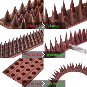 LESES Bird Spike Pigeons Spikes Raccoon Spikes Cat Spikes Outdoor Plastic Security Fence Spikes of 12 Pack [16.5 FT]