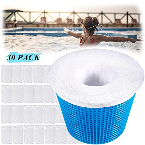 APLUSTE 30-Pack of Pool Skimmer Socks, Pool Filter Socks for Filters, Baskets, and Skimmers - The Ideal Sock/Net/Saver to Protect Your Inground or Above Ground Pool