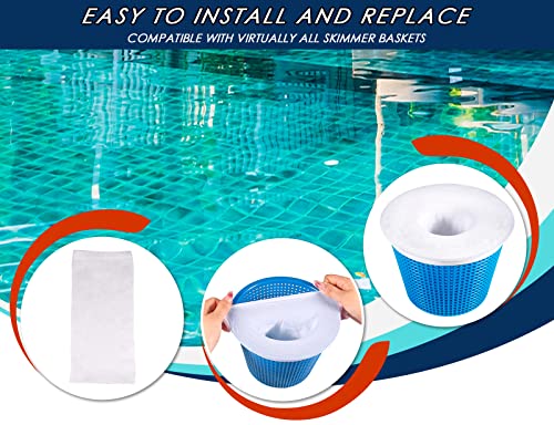 APLUSTE 30-Pack of Pool Skimmer Socks, Pool Filter Socks for Filters, Baskets, and Skimmers - The Ideal Sock/Net/Saver to Protect Your Inground or Above Ground Pool