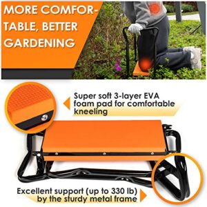 LANNIU Garden Kneeler Seat, Foldable Garden Stool, Heavy Duty Garden Chair for Kneeling and Sitting, Gardening Gifts for Women, Grandparents, Seniors, Mom & Dad