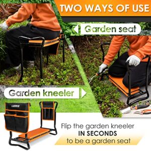 LANNIU Garden Kneeler Seat, Foldable Garden Stool, Heavy Duty Garden Chair for Kneeling and Sitting, Gardening Gifts for Women, Grandparents, Seniors, Mom & Dad