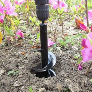 SYITCUN Auger Drill Bit for Planting - 4"X12" Heavy-Duty Garden Auger Spiral Drill Bit - Bulb Planter Tool & Auger Post Hole Digger - 3/8" Hex Drive Drill