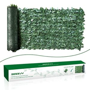 sekkvy 39" x 118" artificial hedges faux ivy privacy fence screen peach leaves panels with mesh backing - vine decoration for outdoor decor, garden, yard
