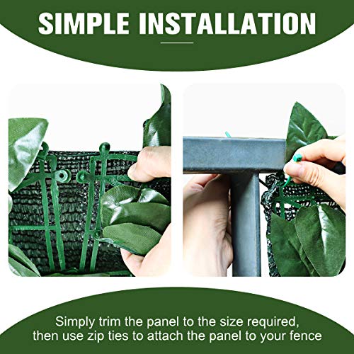 SEKKVY 39" x 118" Artificial Hedges Faux Ivy Privacy Fence Screen Peach Leaves Panels with Mesh Backing - Vine Decoration for Outdoor Decor, Garden, Yard