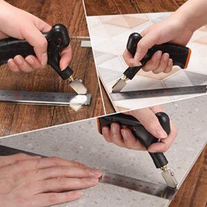 THINKWORK Glass Cutter Tool Kit, Tile Cutter Hand Tool, Easy Glide Glass & Tile Cutter DIY Home Kit（2 Blades & 4 Pads）
