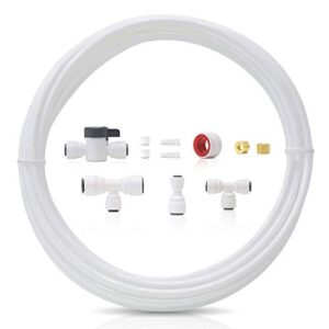 waterdrop kitb 1/4" water line connection kit for wd-10/15/17ub series, wd-g2/g3 ro system and ispring, apec, express water, home master reverse osmosis system, connect it to fridge/ice maker