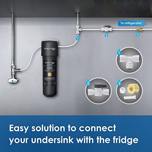 Waterdrop KITB 1/4" Water Line Connection Kit for WD-10/15/17UB Series, WD-G2/G3 RO System and iSpring, APEC, Express Water, Home Master Reverse Osmosis System, Connect it to Fridge/Ice Maker