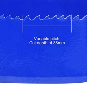 LANIAKEA 6-1/8-Inch Bi-Metal Hole Saw 156MM M42 Annular Hole Cutter HSS Variable Tooth Pitch Holesaw Set with Arbor Blue for Home DIYer