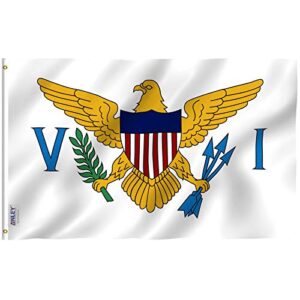 anley fly breeze 3x5 feet virgin islands of the united states flag - vivid color and fade proof - canvas header and double stitched - virgin islander flags polyester with brass grommets