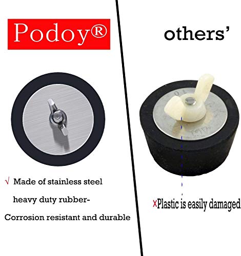 Podoy Swimming Pool Winterizing Plugs 1.5" to 2" Heavy Duty with SS Screw Stainless Steel Bolts Winter 2 inch Rubber Expansion Plug(Pack of 2)