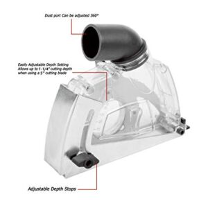 Aidelife Cutting Dust Shroud for Angle Grinders 4.5"/5" + Diamond Saw Blade 5"