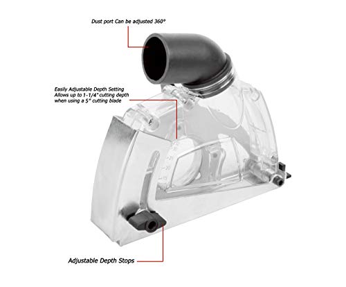 Aidelife Cutting Dust Shroud for Angle Grinders 4.5"/5" + Diamond Saw Blade 5"