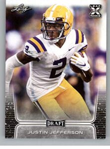 2020 leaf draft football #40 justin jefferson pre-rookie trading card lsu tigers