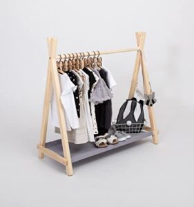 children wardrobe, montessori teepee style clothing rack with storage, shop display rack